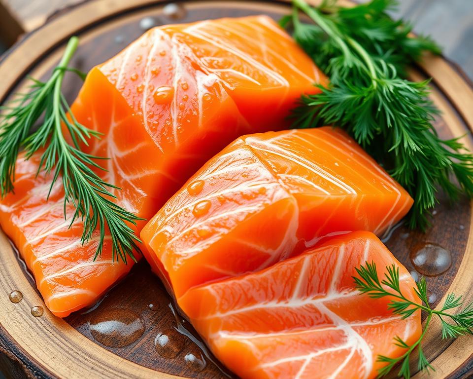 Fresh wild-caught salmon fillets