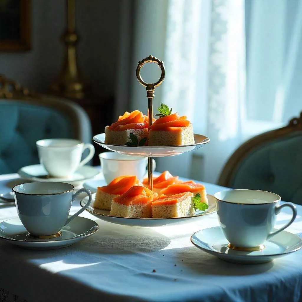 smoked salmon tea sandwiches